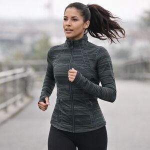 Lululemon Athleisure Define Jacket in Space Dye Twist Dark Slate Fatigue Green 4